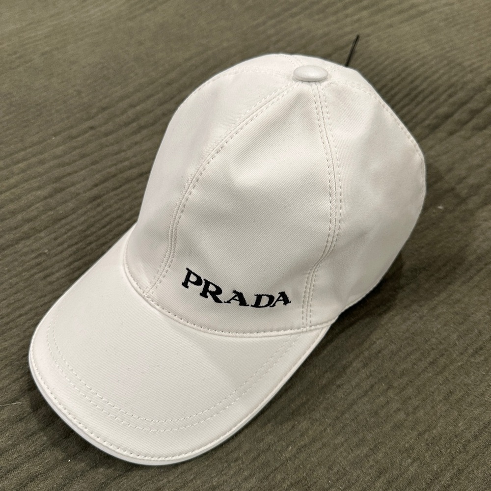 Prada Ivory Cap with Logo Detail